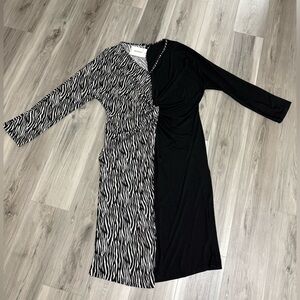 Stylish Black and Zebra Print Dress